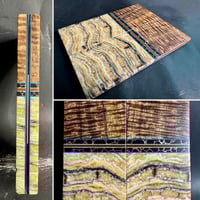 Image 1 of Curly Koa & Mammoth Tooth Segmented Knife Scales 