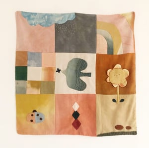 Image of Patchwork baby summer blanket 