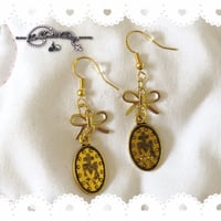 Image 3 of Miraculous Medal Bow Earrings 