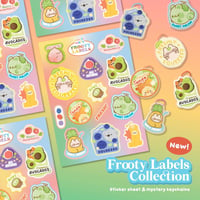 Image 1 of Frooty Labels Collection | Sticker Sheet, Mystery Keychains