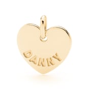 Image of Love Heart - Gold Name & Date Pendant