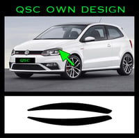 Image 1 of X2 Vw Polo /GTI 6c Headlight Eyebrow Sticker 