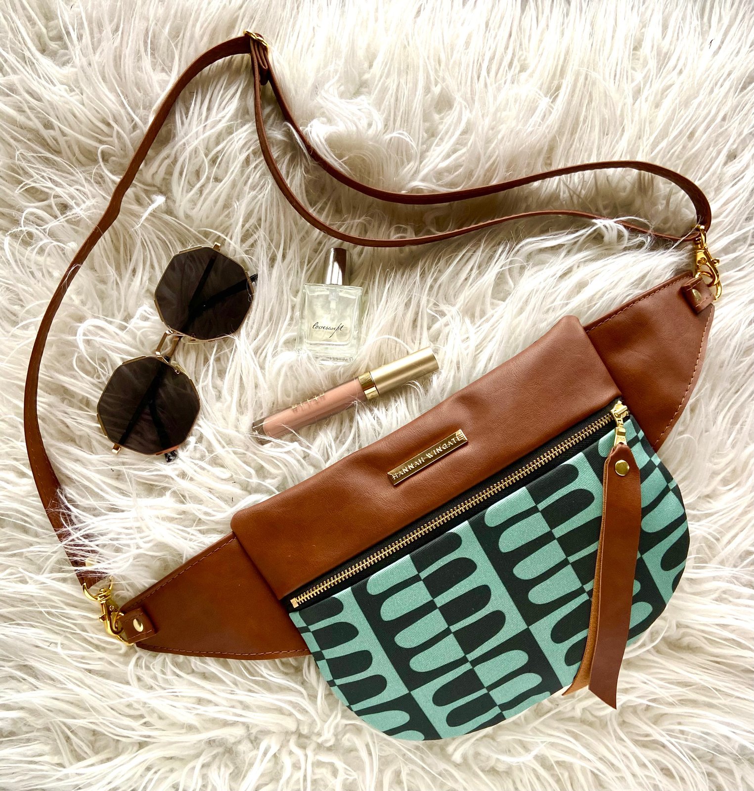 Teal crossbody Hannah Wingate Designs