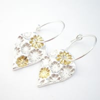 Image 2 of Silver and Gold Teardrop Earrings
