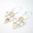 Silver and Gold Teardrop Earrings
