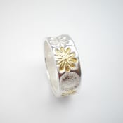 Image of Silver and Gold Flower Ring