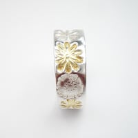 Image 3 of Silver and Gold Flower Ring