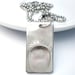 Image of Silver Fingerprint Dogtag Necklace, One Fingerprint