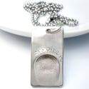 Silver Fingerprint Dogtag Necklace, One Fingerprint