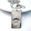 Silver Fingerprint Dogtag Necklace, One Fingerprint