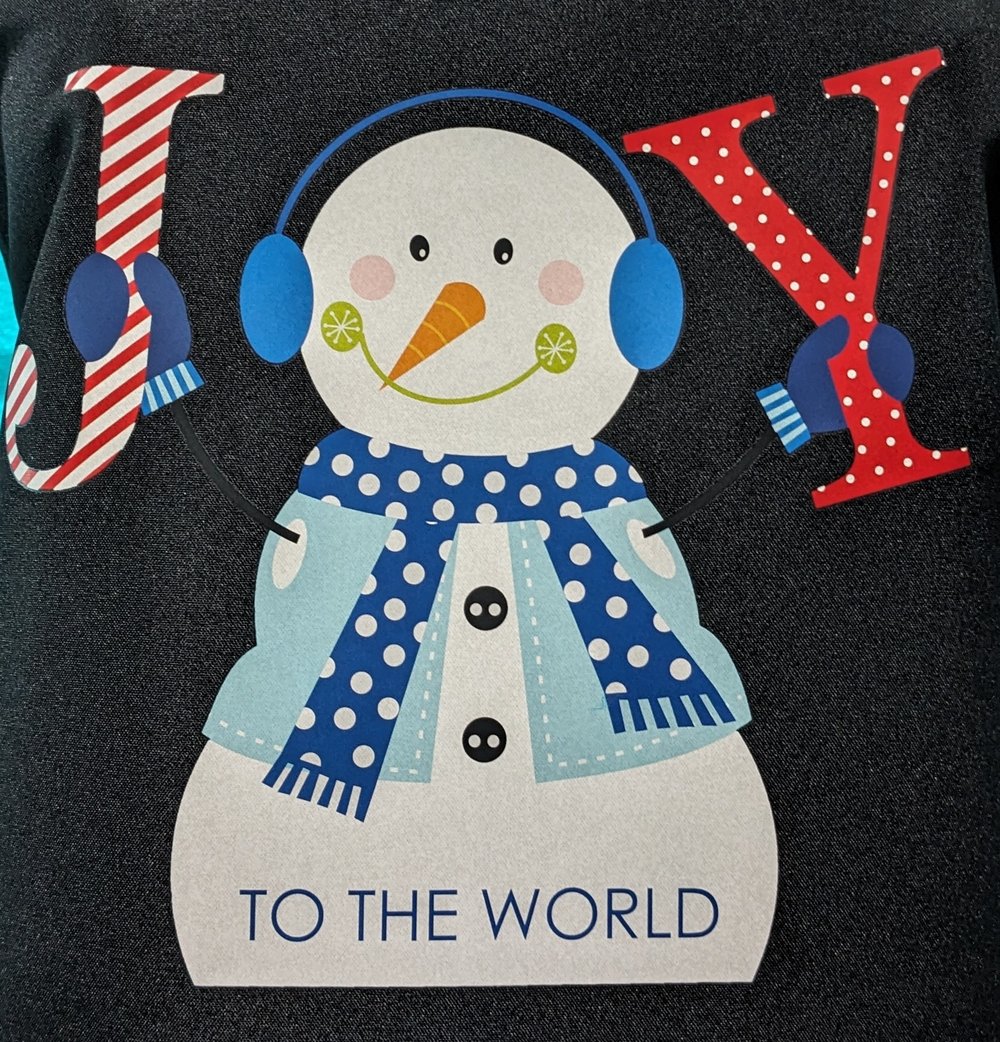 Image of Joy Snowman and Stitch Christmas Apron (black)