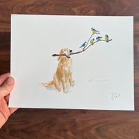 ORIGINAL ARTWORK - A Banditry of Bluetits - 25x19cm