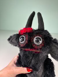 Image 3 of Happy Weighted Monster w/ Flowers - Black