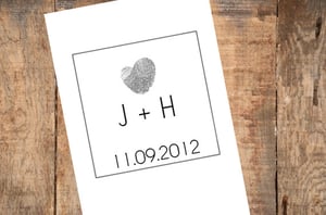 Image of  DIY Printable Fingerprint Wedding Invitation Suite -Invitation Favor Tag RSVP Thank you card