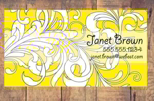 Image of DIY Printable yellow/grey flourish Business Card Design