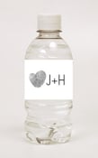 Image of DIY Printable Fingerprint Wedding Custom Personalized Water bottle/mason jar label 8.5"x2"