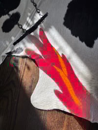 Image 5 of Large Stained Glass chili Pepper Suncatcher - Red & Orange Pepper Hanging Kitchen Window Art