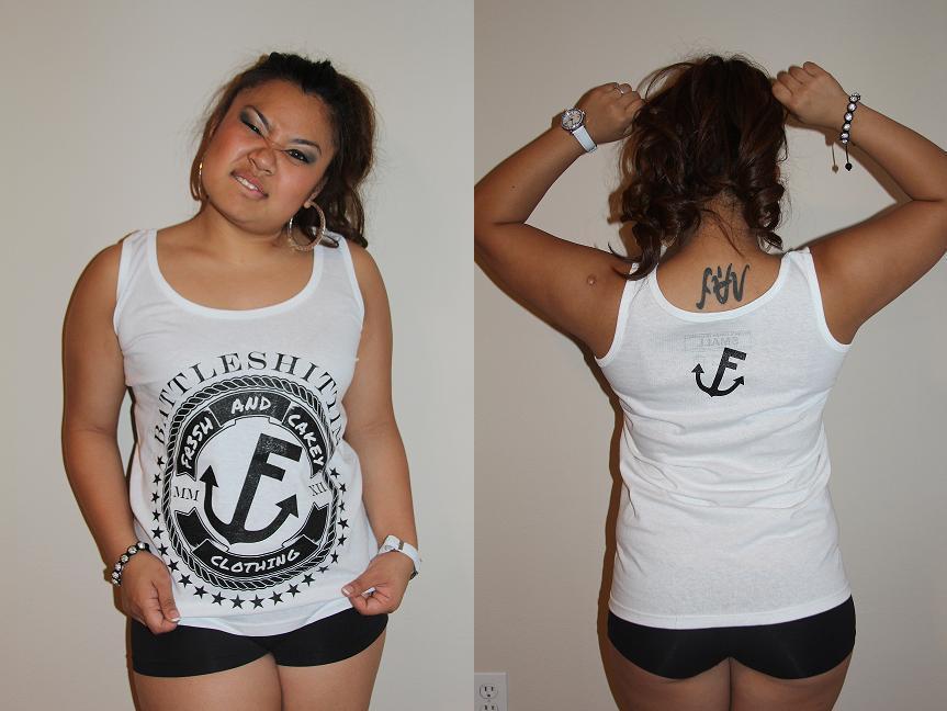 Image of Fr3sh & Cakey "BattleShittin'" Women's Tank Top in White