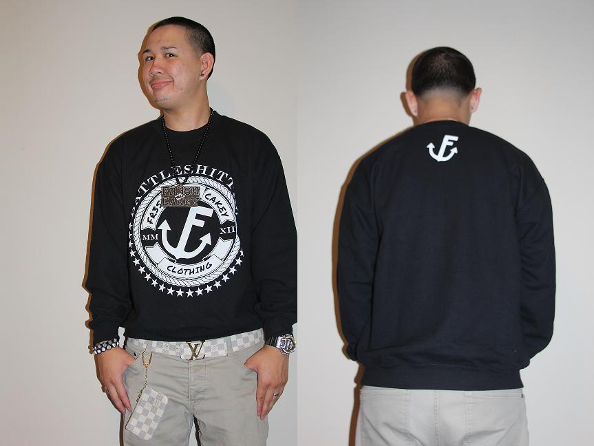 Image of Fr3sh & Cakey "BattleShittin'" Crew Neck Sweater in Black