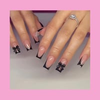 Black French Bow Nails