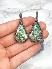 tree agate twin pendants