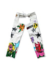 WHITE LEATHER BLOSSOM CHAPS
