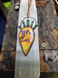 Image 1 of Electroformed labradorite and indicolite tourmaline necklace 
