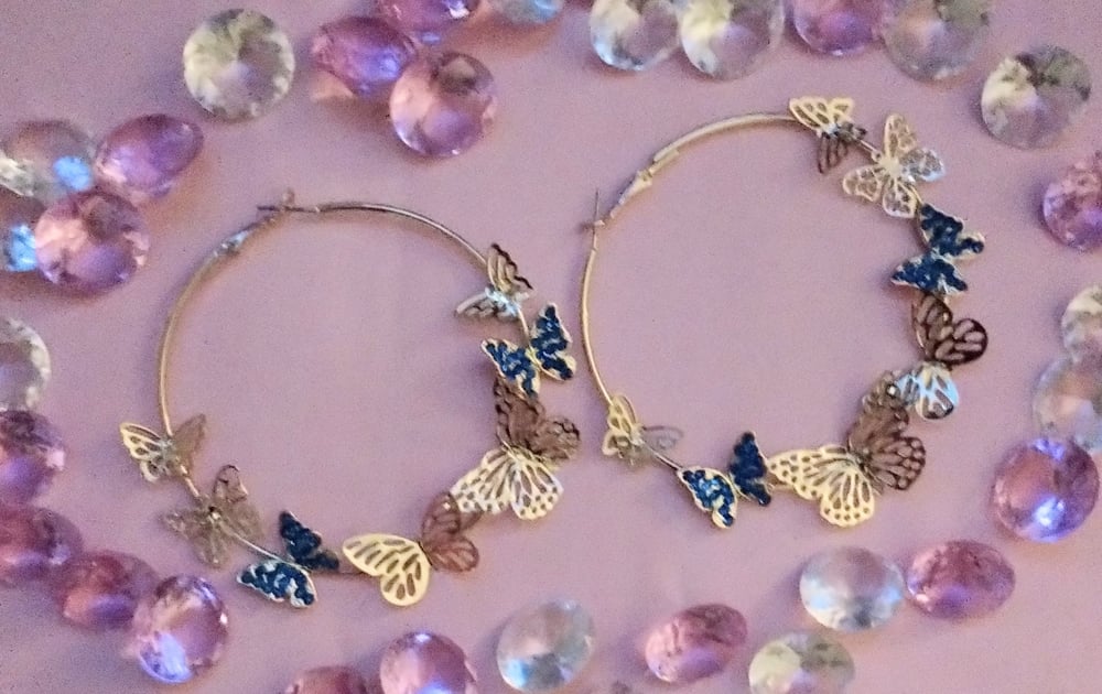 Image of Pretty Lil Butterfly Hoops✨🦋