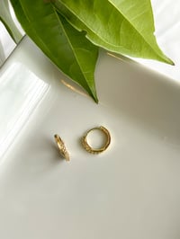 Image 2 of Medium Gold Plated Hoops 