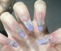 Image 2 of Nails- Long (Lavender Tips)
