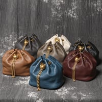 Image 2 of RF Genuine Leather Women's Crossbody Bucket Bag 