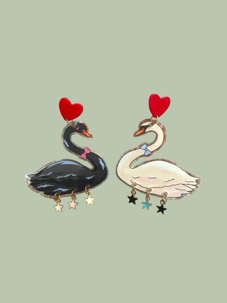 Image of The Lovers swan earrings