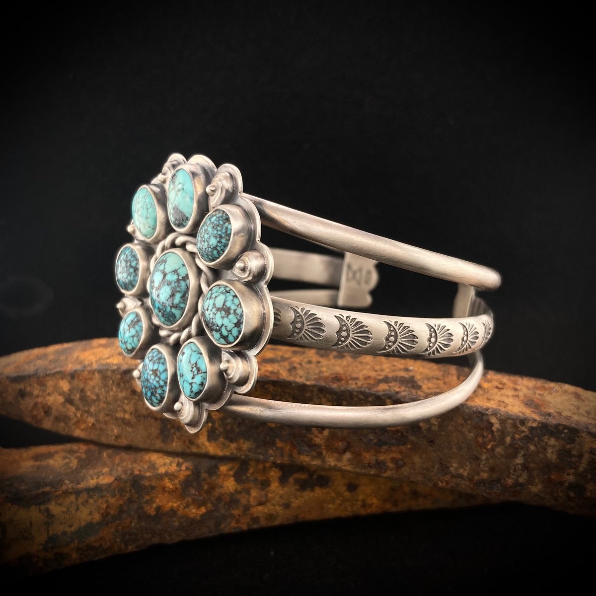 Kingman Turquoise Cluster Bracelet