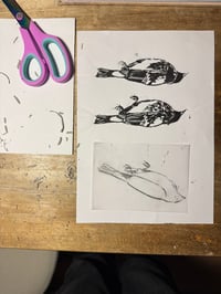 Image 5 of **Limited Edition**  'SLEEPING BIRD' Lino Print