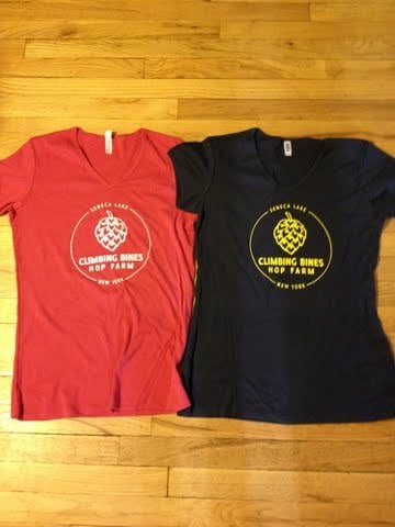 Image of Climbing Bines Women's V-neck T's (Center Chest Print)