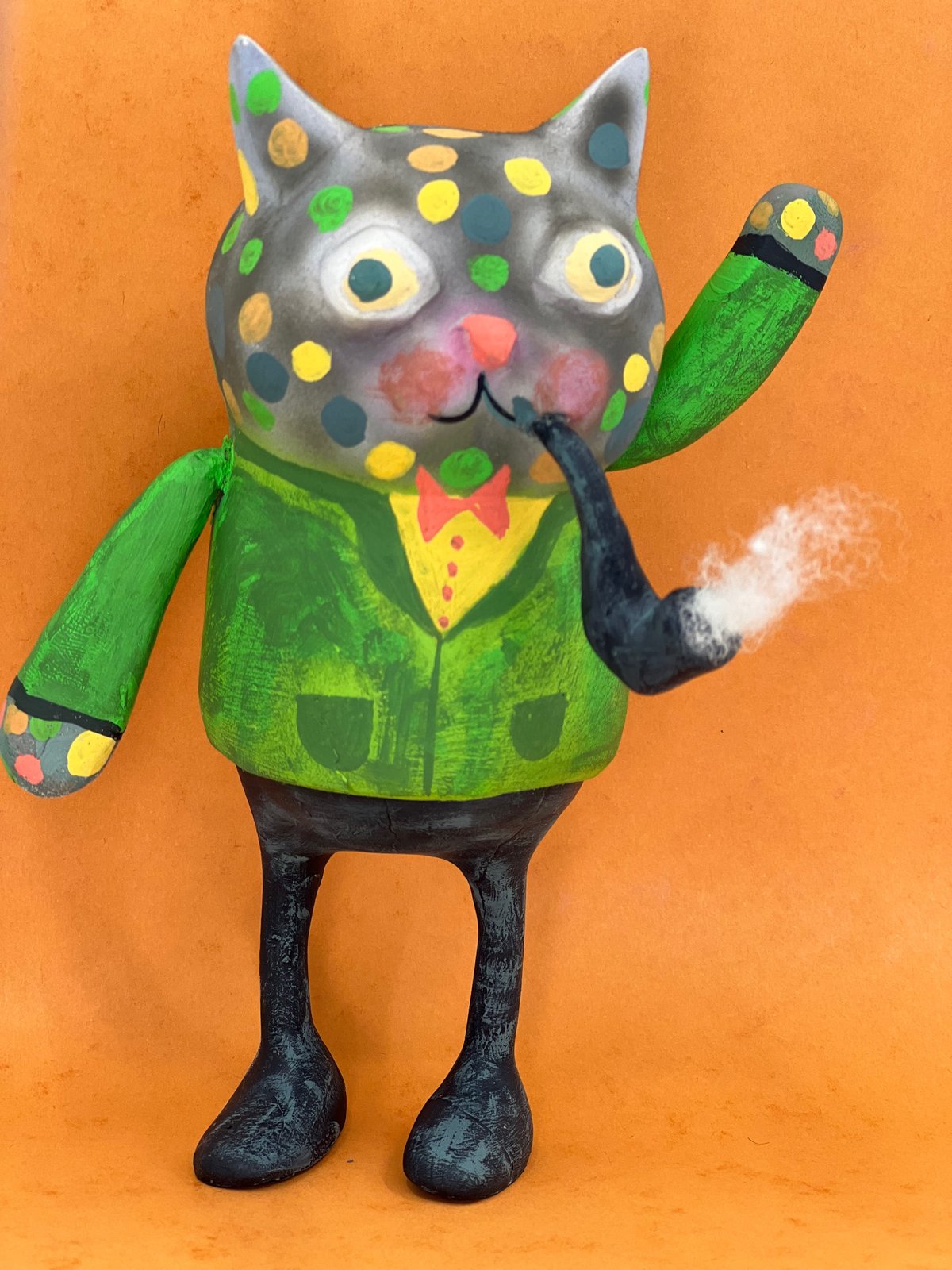 Image of The Elusive Spotted Tabby Original Sculpture 