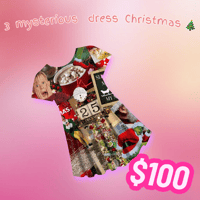 3 mysterious dresses with Christmas designs.