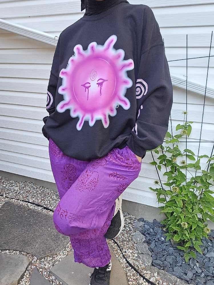 Image of Sun & moon swirl ( UV )crewneck