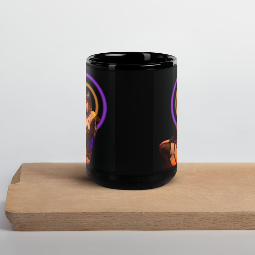 "LUSTY LOOKER: LEATHER & LEOPARD" GLOSSY MUG