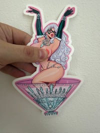 Image of Glass kitty nked   sticker 