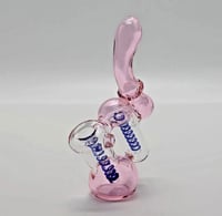 Image 2 of Pink Double Chamber Bubbler 