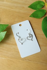 Image 2 of Sterling Silver Heart Earrings
