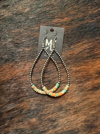 Image 2 of Large Spiny Teardrop Heishi Hoops