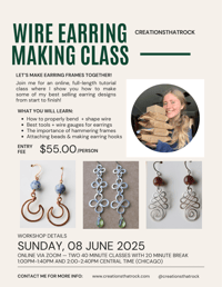 Image 1 of 06/08 EARRING FRAME MAKING CLASS