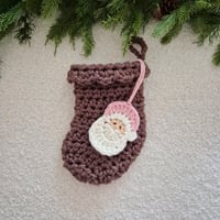Image 1 of Mocha Scallop Stocking Small & Large
