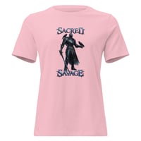 Image 4 of Women's Relaxed T-Shirt, Sacred Savage Ravens & Knight Tee