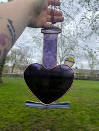 Image 4 of Stained Glass Heart Bong hanging (multiple)