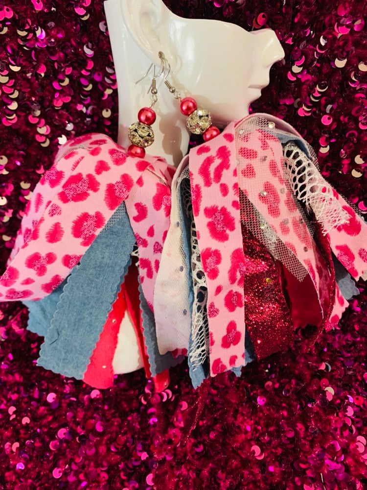 Image of Pink Leopard Earrings