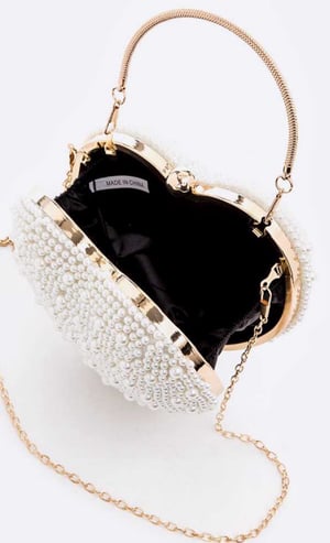 Image of Pearl Iconic Heart Shape Box Clutch