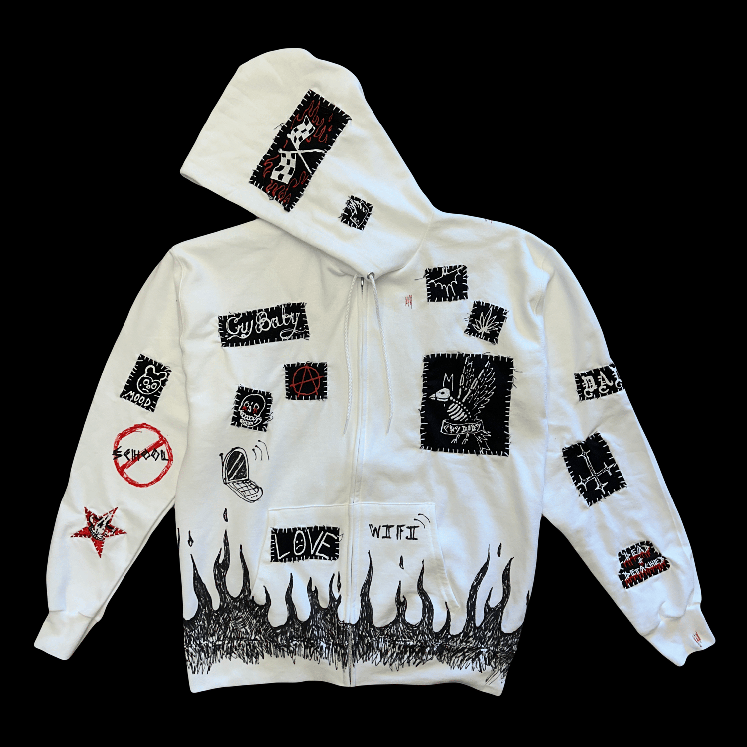 Image of CRYBABY ART PATCHWORK HOODIE